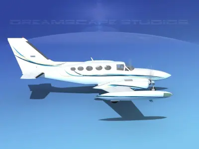Cessna 414 Chancellor V05 3D model