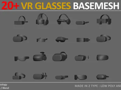 20  VR HEADSETSE AND GLASSES PACK  VOL 5   Low-poly 3D model