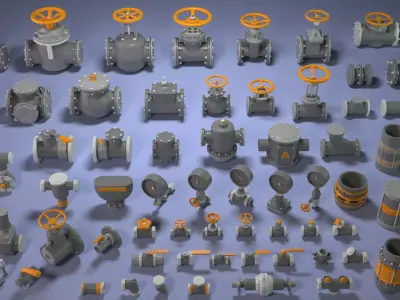 Industrial Kitbash 4 - 70 pieces 3D model