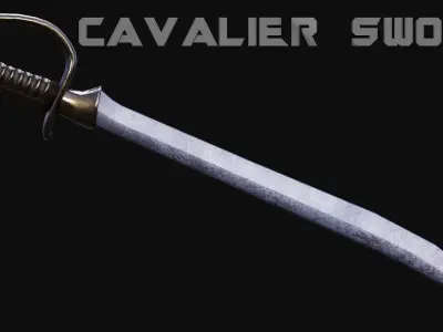 Cavalier Sword Low-poly 3D model