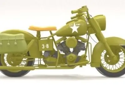 military motorcycle  3D model