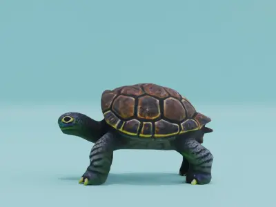 Cute Turtle Low-poly 3D model