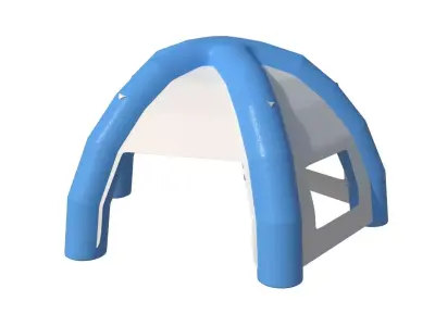 3D inflatable hemisphere tent with walls Low-poly 3D model