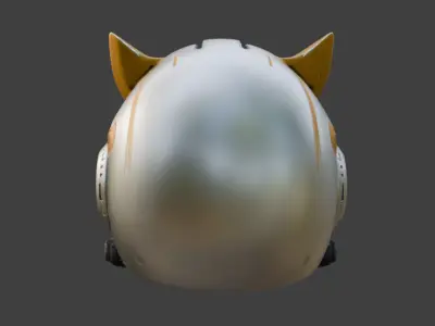 Futuristic Robotic Helmet Game-Ready 3D Model with PBR Textures Low-poly 3D model