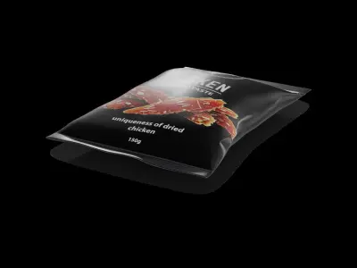 Meat snacks and cabanossi Chicken Jerky Low-poly 3D model