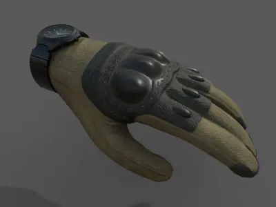 VR Tactical Gloves Low-poly 3D model
