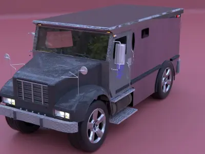 Armored Truck for a Bank 3D model
