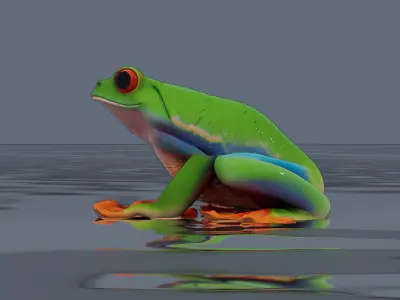 Tree frog Low-poly 3D model