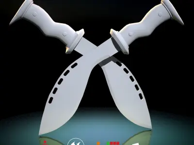 HIE Game Ready Kukri Low-poly 3D model