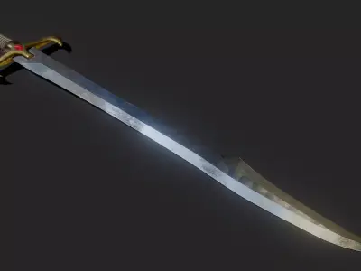 Free turkic fantasy sword Free low-poly 3D model