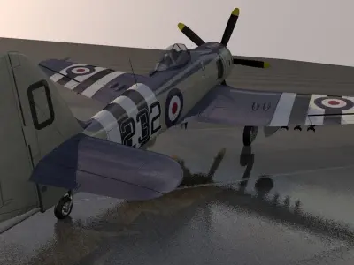 Hawker Sea Fury FB-11 3D model
