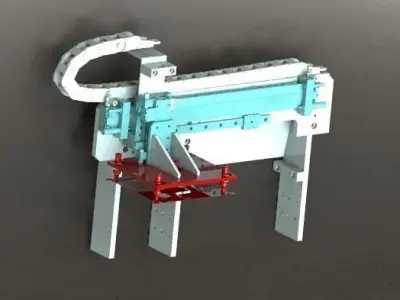 Double cylinder sucking mechanism 3D model