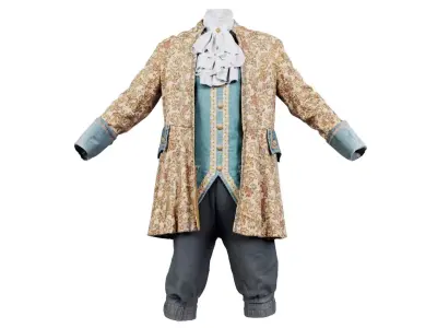 Flower Decorated Historic Costume Low-poly 3D model