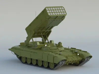 TOS-1 Multiple Rocket Launcher 3D model