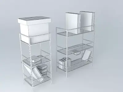 Shelves metal shelving unit with box on top Free 3D model purchase
