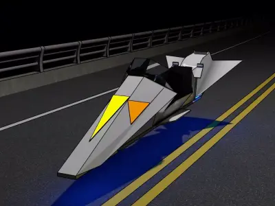 future motorbike Low-poly 3D model