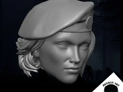 Jill The Zombie Slayer Head for 6 inch action figures 3D print model