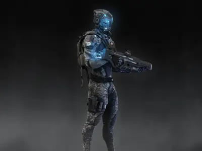 Sci Fi Soldier Low-poly 3D model