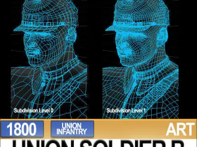 Civil War Union Soldier B Infantry 3D model