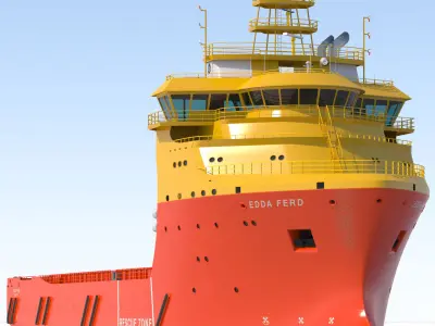 92 m Platform Supply Vessel Edda Ferd 3D model