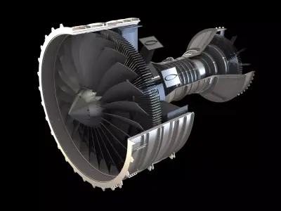 AIRCRAFT TURBOFAN ENGINE 3D model