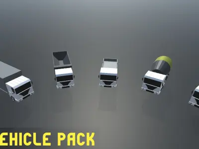 Simple Vehicle Pack Low-poly 3D model