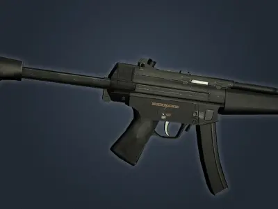 MP5 Game Ready with Textures Low-poly 3D model