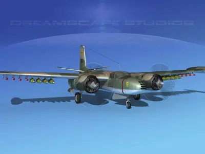 Douglas A-26K Invader S Vietnam 3D model