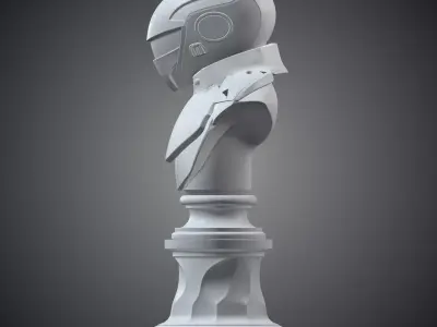 Futuristic Pilot Portrait High Detail Armor Statue PM-361 3D print model