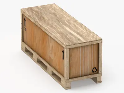 Cargo Wooden Crate 05 3D model