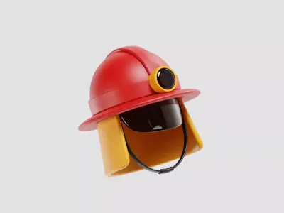 Firefighter Helmet  Low-poly 3D model