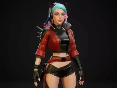 Cyber Girl Low-poly 3D model buy