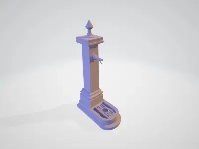 Old Fountain Low-poly 3D model