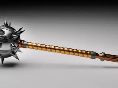 Battle mace high-poly model 3D model