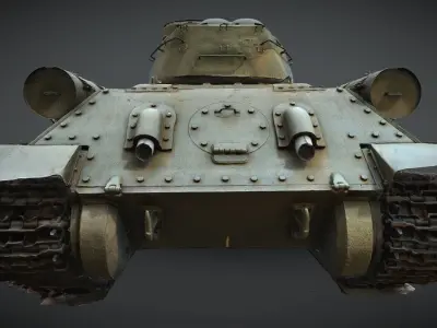 Tank T-34-85 Realistic raw scan 3D model