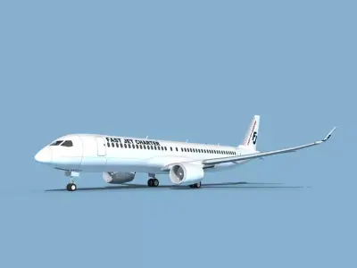 Airbus A220-300 Fast Jet Charter 3D model