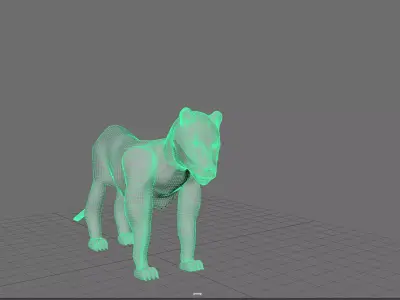 low poly lion Low-poly 3D model