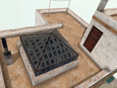 Old High-Quality 3D Colonial House Low-poly 3D model