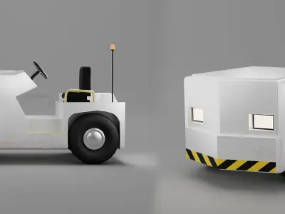 AIRPORT BAGGAGE TRUCK Low-Poly 3D model Low-poly 3D model