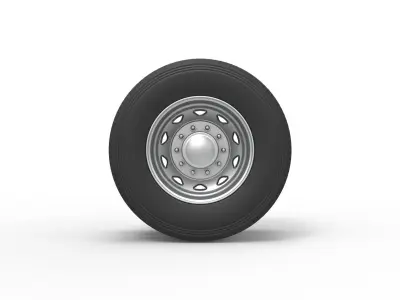 10 Triangular Hole Rear double wheel of semi truck Scale 1 to 25 3D print model