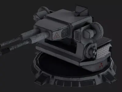 TURRET WEAPON GUN LOW POLY Low-poly 3D model