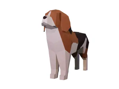 Low Poly Beagle Low-poly 3D model