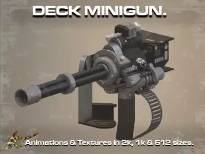 Deck Minigun Low-poly 3D model