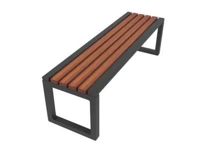 12 Bench Chairs Low-poly 3D model