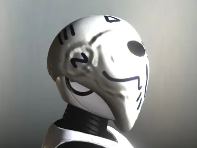 Blue Ghost Helmet Low-poly 3D model