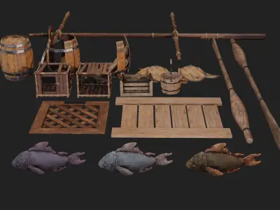 Sea Boat Asset Low-poly 3D model