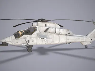  EC-665 Tiger HAD Blank Complex Animation Low-poly 3D model