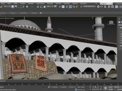 Mosque and Bazaar 3D Model 3D model