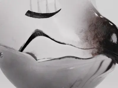 Japanese bird mask Low-poly 3D model