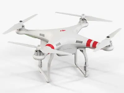 DJI Phantom 2 Quadcopter Low-poly 3D model